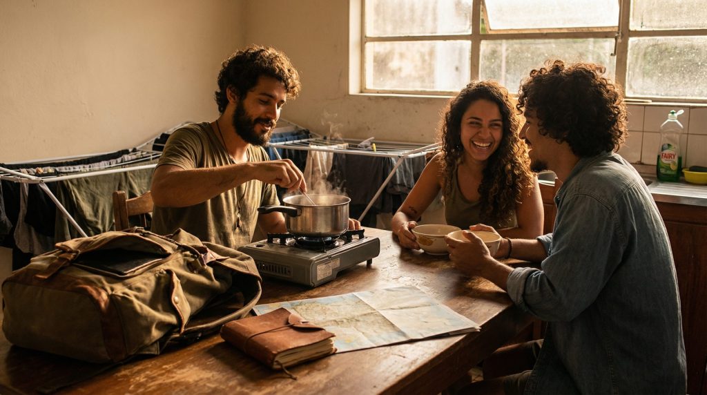 Cozinhar no hostel humaniza a Vida no Caminho